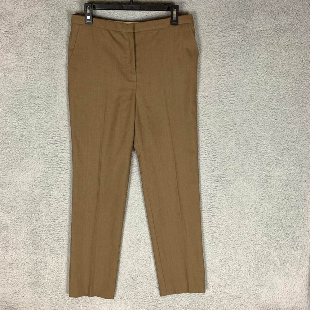 Max Mara Trouser Pants Womens Actual 30 Tan Wool Straight High Rise Work Career